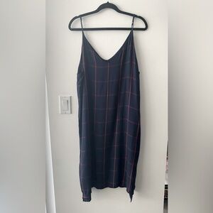 Blue/Red Plaid Midi Slip Dress size L